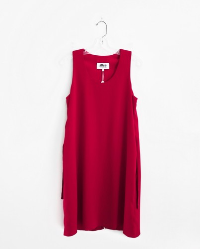 MAISON MARGIELA Abito Maison Martin Margiela MM6 rosso doppio strato cravatta laterale taglia IT 42 US 6 Nuovo con etichette
