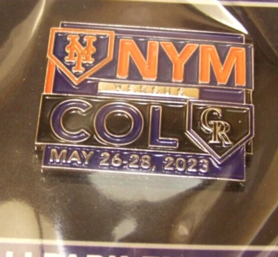 2023 NY Mets versus Colorado Rockies pin New York MLB c42243 - Image 1 of 4