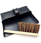 Black Hooded Metal Dust Pan and Stiff Brush Dustpan ash pan - ExDisplay
