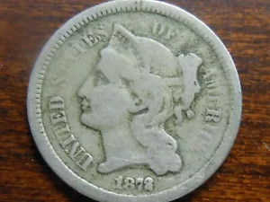 1872 United States Three (3) Cent Nickel - Picture 1 of 6