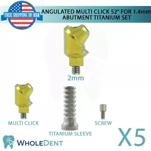 5x Angulated Multi Unit 52° 1.4mm Titanium Sets Including Fixation Screw - Picture 1 of 4
