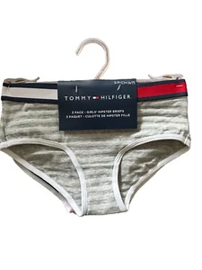 Tommy Hilfiger 3 Pack Girls Hipster Briefs Stripes/Solids Size Small 6-7(23-24”) - Picture 1 of 5