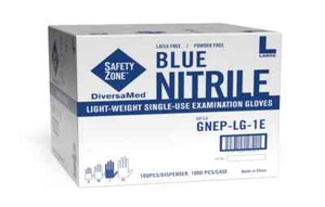 1000 Disposable Nitrile Exam Gloves Powder Free Non Latex by Safety Zone - Picture 1 of 6