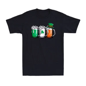 St Patricks Day Beer USA Irish Shamrock Drunk Bar Beer Drinking Men's T-Shirt - Picture 1 of 10