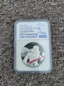 DARTH VADER STAR WARS 2017 NIUE 2oz SILVER COIN $5 NGC EARLY RELEASES PF 70 - Picture 1 of 1
