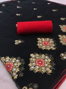 Party Heavy Sari Indian Silk New Wedding Work Fabric Saree Wear New YearDesigner