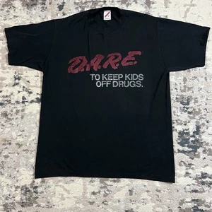 Vintage 90s DARE Drug-Resistance T-Shirt Large Single-Stitch Anti-Drug Fade - Picture 1 of 8
