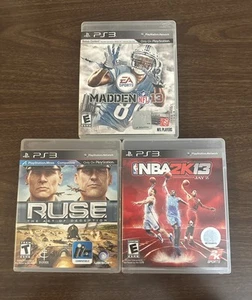 PS3 PlayStation 3 Madden 13 NBA 2k13 RUSE (3) Game Lot - Bild 1 von 3