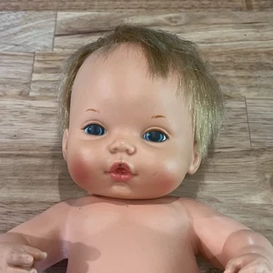1972 Mattel Baby Tender Love 13 Zoll Puppe Mexiko blaue Augen verwurzelte Haare Vintage - Bild 1 von 16