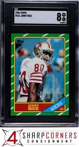 1986 TOPPS #161 JERRY RICE RC 49ERS HOF SGC 8 - Picture 1 of 4