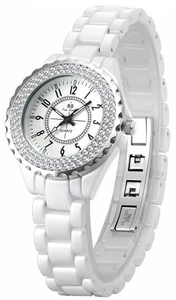 Women's Watches Crystal Analog Quartz Waterproof White Ceramic Watch for Ladi... - Picture 1 of 7
