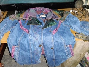 Vintage 80's Current Seen Woman's Oversized Lined Denim Coat Jacket Size Medium - Picture 1 of 16