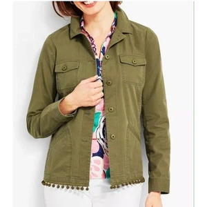 Talbots Twill Jacke Bommel Army grün Pattentaschen Gorpcore leicht L NEU - Bild 1 von 10