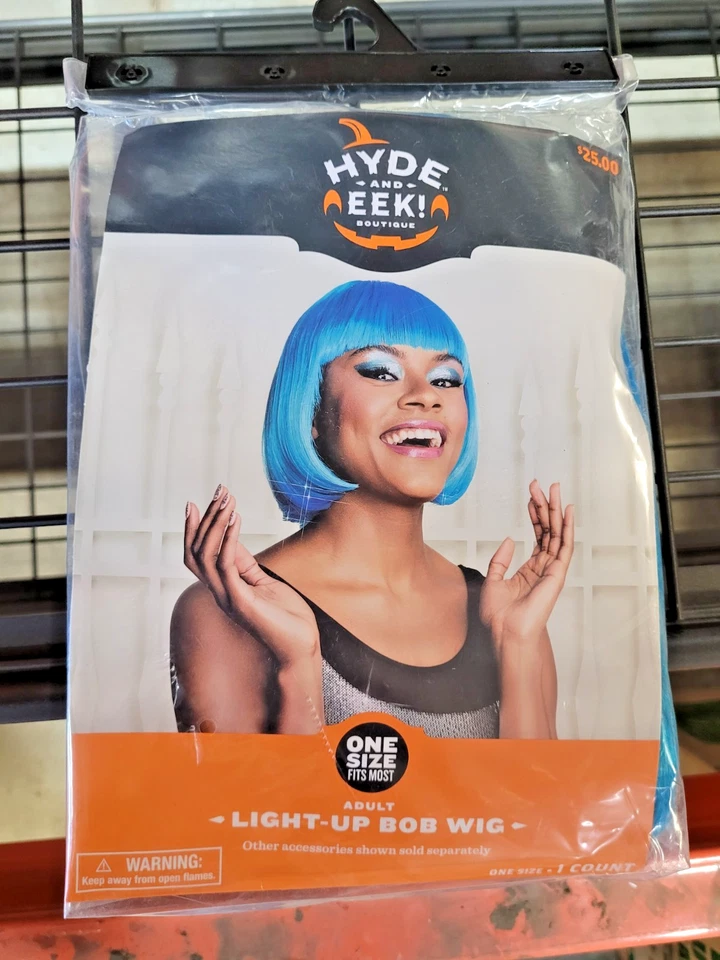 Adult Light Up Blue Bob Halloween Costume Wig - Hyde & EEK! Boutique - Image 1 of 1