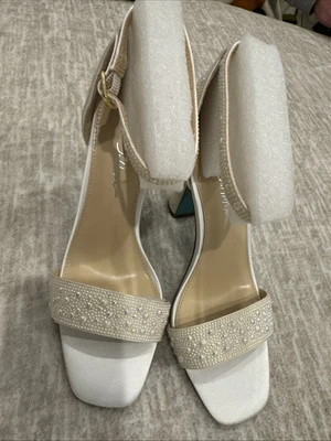 Betsey Johnston Size 8 Bridal Heels With Sequins - Image 1 of 4
