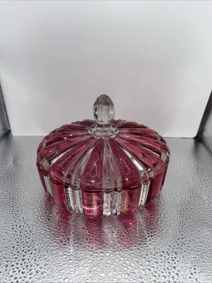 Vintage Ruby Stained Anchor Hocking Covered Candy Dish - Image 1 of 4