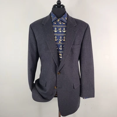 Bill Blass Blazer Mens 46 Long Gray 100% Cashmere Sport Coat Two Button USA - Image 1 of 4