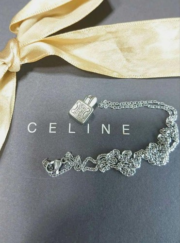 Collana CELINE originale modello macadam catenina cubo argento inciso
