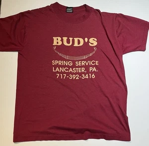 Vintage Buds Spring Service Mens Red T-Shirt Large L Lancaster PA 50/50 Single - Picture 1 of 4
