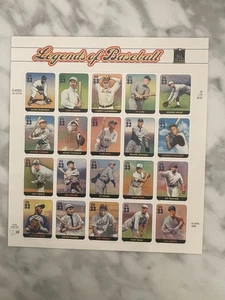 Scott #3408 33¢ Legends OF Baseball Sheet of 20 Stamps - MNH Free Shipping - Picture 1 of 1