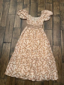 Free People Floral Dress Beige White Size Small - Picture 1 of 7