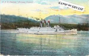 c.1910 CPR PRINCESS VICTORIA STEAMER SHIP POSTCARD, WA - Picture 1 of 1