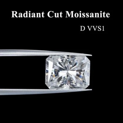 1 PCS Radiant Cut D Color VVS1 Loose Moissanite 8x10 mm Pass Diamond Tester C305 - Image 1 of 2