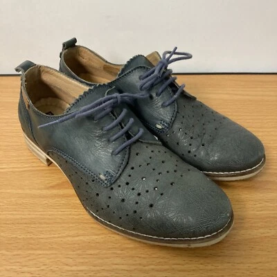 Pikolinos Blue Leather Oxford Lace Up Comfort Shoe Women's 37 EU / 6.5-7 US - Image 1 of 4