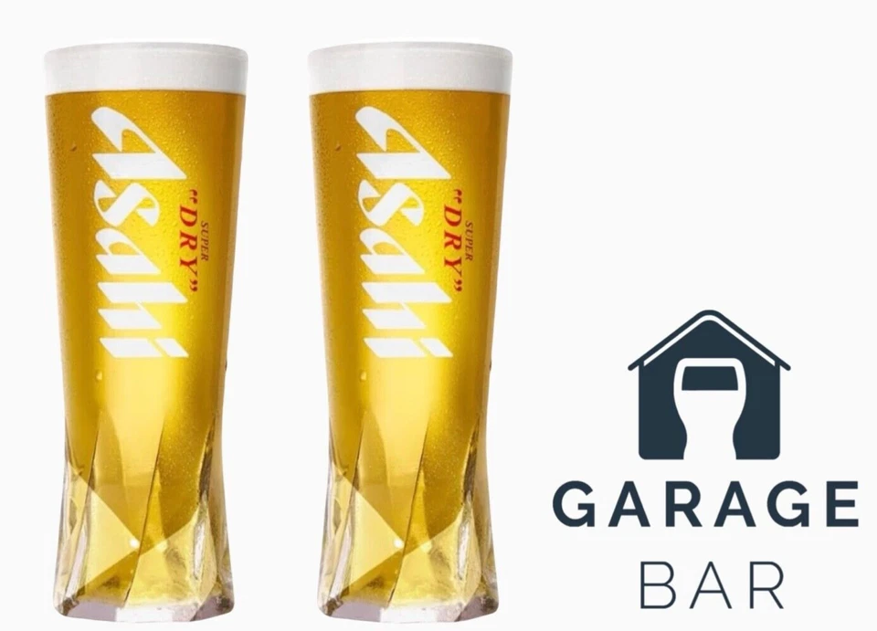 Set Of 2 Asahi Half Pint Beer Glasses 10oz Brand New - Image 1 of 2