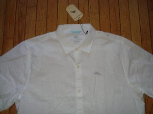 TOMMY BAHAMA MEN'S SHORTSLEEVES 100% COTTON WHITE SHIRT SIZE XXL 2XL BNWT@$99.50 - Picture 1 of 10