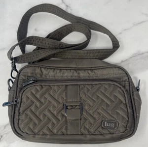 LUG Quilted Classic Carousel Brown Taupe Crossbody Bag Purse in Walnut EUC! - Picture 1 of 8