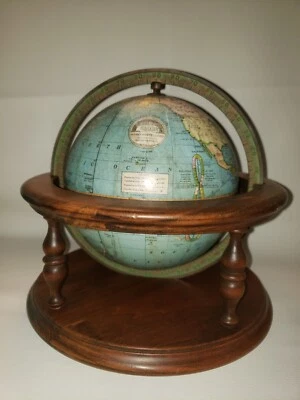 Globo terrestre Peerless de 6" de 1920 por Weber Costello Co Chicago Heights, IL Foto 1 de 4