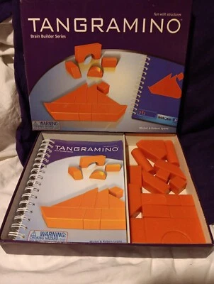 Foxmind Tangramino 3D Orange Puzzle-Solving Logic Game Brain Builder Complete  - Image 1 of 4