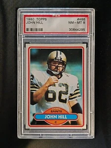 PSA 8 NM-MT  1980 Topps Football John Hill #486 New Orleans Saints - Picture 1 of 2
