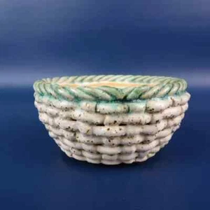 Japanische Bonsaischale signiert KOZAN rund grün glasiert B3,8 Zoll (9,7 cm) - Bild 1 von 5