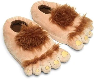 Novelty Fun Slippers Family Sizes Matching His/Hers Hairy Monster Comedy Feet - Picture 1 of 8
