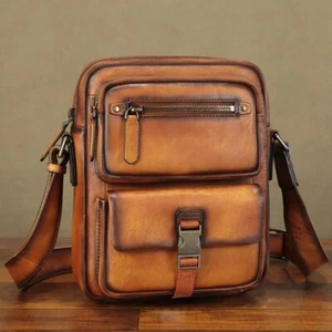 Genuine Leather Purse and Messenger Bag for Men Fashion Leather Shoulder Bags - Picture 1 of 13