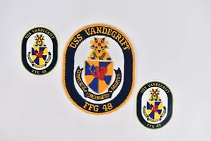 Lot USS Vandegrift FFG-8 U.S. Navy Embroidered Ship Patch & Decal / Sticker  - Picture 1 of 2