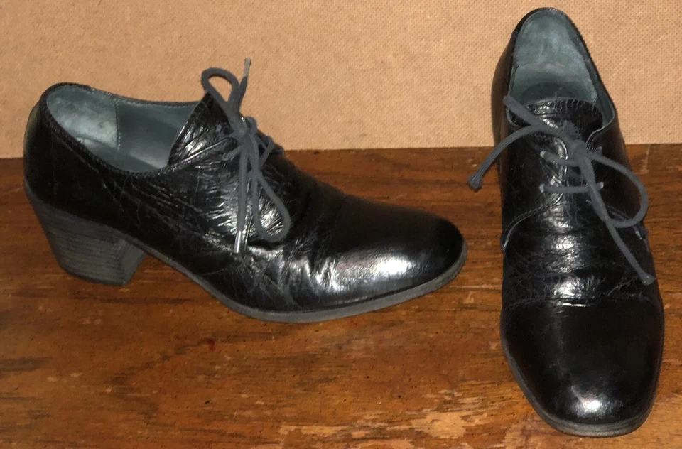 Zapatos de tacón MOMA para mujer talla EU 36 / US 5 de cuero negro con cordones Italia Foto 1 de 4