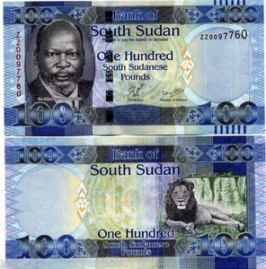 South SUDAN 100 POUNDS P10 2011 Replacement ZZ ELEPHANT UNC BILL MONEY BANK NOTE - Picture 1 of 2