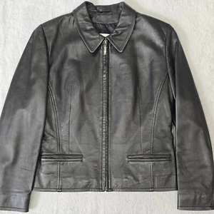 Vericci Leather Jacket Women's Size XS Lined Zip Front Black - Picture 1 of 14