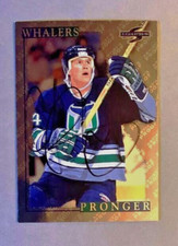 CHRIS PRONGER Hartford Whalers 1995-96 Pinnacle Score SIGNED / AUTOGRAPH Card