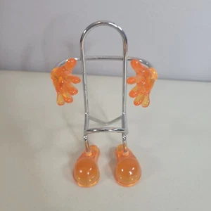 Chrom Metall Orange Mann Telefon Halter 3,5x4,75" Fernbedienung Ständer Schreibtisch Organizer - Bild 1 von 5