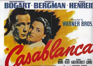 HUMPHREY BOGART MOVIE POSTER, 8X10 B&W PHOTO, CLIPPINGS, BERGMAN, HEPBURN - Picture 1 of 12