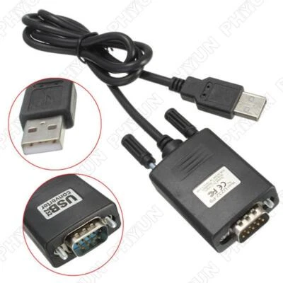 1X USB 2.0 Male to RS232 Serial DB9 9 Pin Adapter Cable For Computer PC Laptop - Image 1 of 4