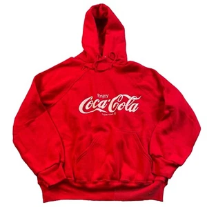 Vintage Coca Cola Enjoy Hoodie Rot Made In USA Große 80er 90er Pullover - Bild 1 von 6