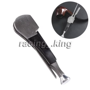 Inlaid Ebony Smoking Pipe 3 In 1 Cleaning Tool Tobacco Knife Needle Pressing Rod - Picture 1 of 5
