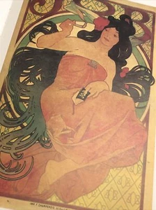 Paris Poster Art of Alfons Maria Mucha from 1900's 13” x 9.5” Unframed - Picture 1 of 8