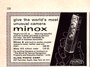 Minox Camera Kling Photo Corp NY Unusual Gift Supreme Vintage Print Ad 1960 - Picture 1 of 4