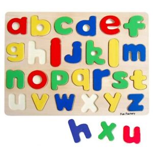 Wood Puzzle Raised Letters Lower Case